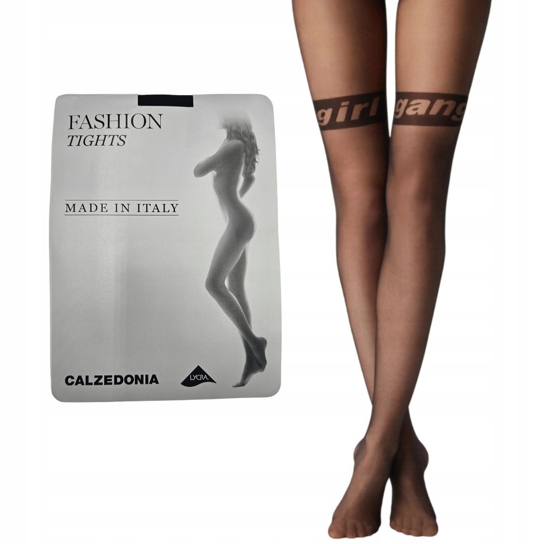Rajstopy gładkie Calzedonia GIRL GANG 15den czarne Nero rozmiar M/L (3/4)