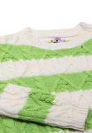 Swetry damskie - myMo Damski sweter z dzianiny Wełnowobiały limonkowy XS/S, Wełna biała, limonka, XS - miniaturka - grafika 1