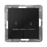 Wyłączniki światła i elektryczne - Ospel IMPRESJA Łącznik żaluzjowy z podświetleniem niebieskim z blokadą mechaniczną czarny metalik ŁP-7YBS/m/33 ŁP-7YBS/m/33 - miniaturka - grafika 1