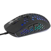 Myszki - GEMBIRD GAMINGOWA MYSZ USB Z PODŚWIETLENIEM RGB RAGNAR RX400 6 PRZYCISKÓW, 7200DPI, CZARNA - miniaturka - grafika 1