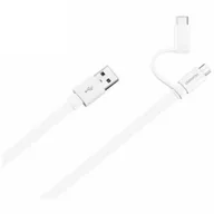 Kable USB - Huawei Kabel USB AP55S MicroUSB + wtyk typu C biały 4071417 - miniaturka - grafika 1