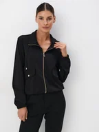 Bluzy damskie - Mohito - Czarna bluza - czarny - miniaturka - grafika 1