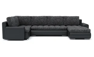 Duży narożnik z funkcją spania, lewy, Tokio, 305x180x75 cm, popiel, czarny - Narożniki Duży narożnik z funkcją spania, lewy, Tokio, 305x180x75 cm, popiel, czarny - Narożniki - miniaturka - grafika 1