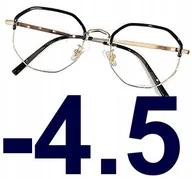 Okulary korekcyjne, oprawki, szkła - Okulary korekcyjne minusy czarno-złote -4.5 - miniaturka - grafika 1
