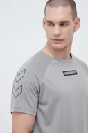 Koszulki męskie - Hummel t-shirt treningowy Topaz kolor szary z nadrukiem - miniaturka - grafika 1
