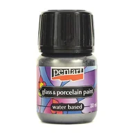 Farby i media malarskie - Farba do szkła i porcelany 30 ml - srebrny - miniaturka - grafika 1