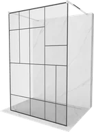 Ścianki i drzwi prysznicowe - Mexen Kioto ścianka prysznicowa wolnostojąca 100 x 200 cm, czarny wzór 8 mm, chrom - 800-100-002-01-78 - miniaturka - grafika 1