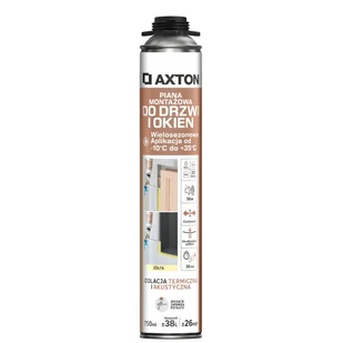 Piana montażowa do drzwi i okien wielosezonowa 750 ml Axton - Pianki montażowe - miniaturka - grafika 1