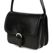 Torebki damskie - Czarna Beltimore Damska Skórzana Mała Torebka Listonoszka K66 czarny - miniaturka - grafika 1