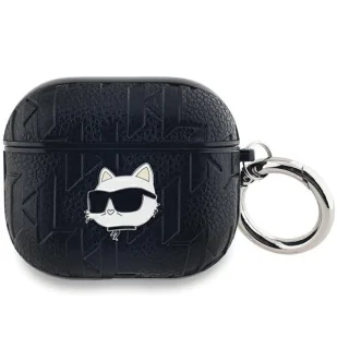 Etui Karl Lagerfeld Monogram Choupette Head na AirPods 3 - czarne - Akcesoria do słuchawek - miniaturka - grafika 1