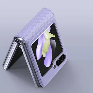 Skórzane etui Samsung Galaxy Z Flip5 5G z klapką portfel pokrowiec na tył Dux Ducis Bril - fioletowe - Portfele - miniaturka - grafika 7
