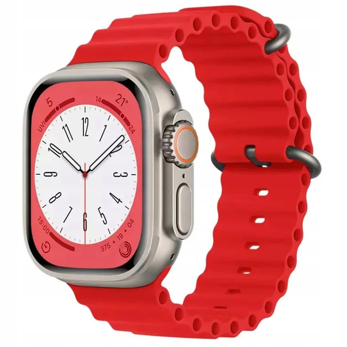 OPASKA SILIKONOWA DO APPLE WATCHA 42/44/45 CZERWON