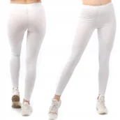 Legginsy - Legginsy damskie długie Polskie Getry Bawełniane Białe L - miniaturka - grafika 1