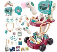 Zabawy w naśladowanie dorosłych - Duży Edukacyjny Zestaw Lekarza Doktora 24W1 Ekg Wózek Dźwięki Akcesoria X24 - miniaturka - grafika 1