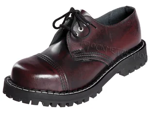 krótkie glany STEEL - BURGUND / BLACK (3 dziurki)-46 - Botki męskie - miniaturka - grafika 1