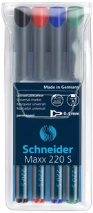 Schneider Zestaw Foliopisów permanentnych Maxx 220, S, 0,4 mm, 4 miks kolorów SR - Markery permanentne - miniaturka - grafika 2