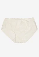 Majtki damskie - Białe Bawełniane Majtki Figi Ozdobione Koronką Kelirra - miniaturka - grafika 1