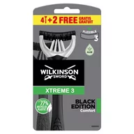 Maszynki do golenia i wkłady - Wilkinson Sword Xtreme 3 Black Edition maszynki jednorazowe Aloe Vera 4 + 2 Ks - miniaturka - grafika 1