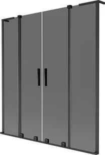 Mexen Velar L Duo parawan nawannowy 2-skrzydłowy rozsuwany 150 x 150 cm, grafit, czarny - 896-150-003-42-70 - Parawany nawannowe - miniaturka - grafika 1