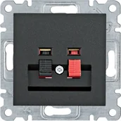 Gniazdka elektryczne - Hager Gniazdo głośnikowe pojedyncze Lumina - czarny mat - miniaturka - grafika 1