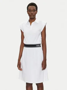 KARL LAGERFELD Sukienka codzienna A2W13038 Biały Regular Fit - Sukienki - miniaturka - grafika 1