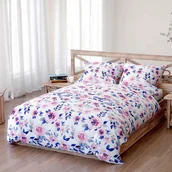 Pościel - Pościel bawełniana 220x200 Mansion granatowa różowa kwiaty róże Bawełna 3 - miniaturka - grafika 1