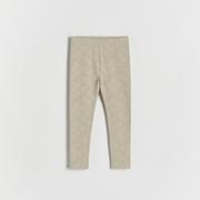 Spodnie i spodenki dla dziewczynek - Reserved - Bawełniane legginsy z nadrukiem - Zielony - miniaturka - grafika 1