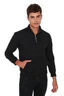 Bluzy męskie - TRENDYOL Męska bluza - granatowa - regularna, Czarny, XL - miniaturka - grafika 1