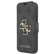 Etui i futerały do telefonów - Guess GUBKP13S4GMGGR iPhone 13 mini 5,4" szary/grey book 4G Big Metal Logo GUE001570-0 - miniaturka - grafika 1