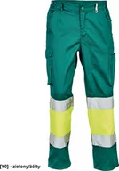 Odzież robocza - CERVA BILBAO HV spodnie robocze łączone z częścią Hi-Vis i taśmami odblaskowymi - zielony/żółty 54 - miniaturka - grafika 1