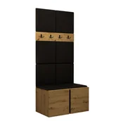 Meble do przedpokoju - Garderoba szafka na buty meble do przedpokoju z panelami tapicerowanymi ORION 4 dąb artisan biały grafit - miniaturka - grafika 1