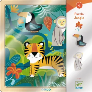 Puzzle Drewniane Dżungla Djeco - Puzzle - miniaturka - grafika 1