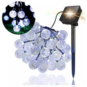 Lampy ogrodowe - Girlanda Ogrodowa Solarna Świetlna Wodoszczelna Odporna Kulki Zimne - miniaturka - grafika 1