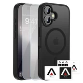 Etui i futerały do telefonów - Zestaw 3w1 Etui Hybrydowe MagSafe + 2x Szkło Hartowane do Apple iPhone 17, Wzmocniona Ochrona, Odporne i Precyzyjnie Dopasowane, Alogy 3in1 Case Pack™ – Czarne - miniaturka - grafika 1