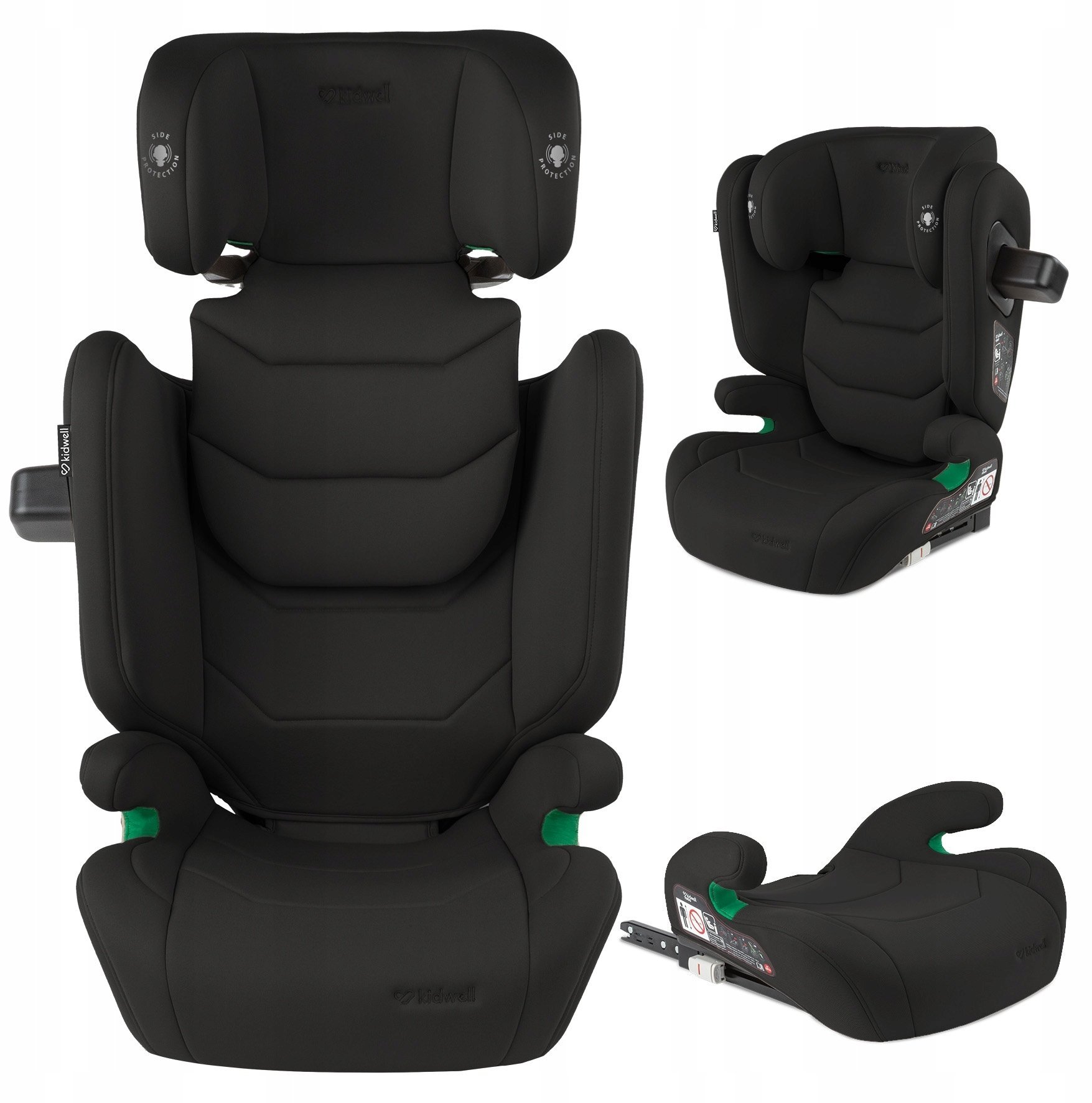 KIDWELL FOTELIK TENDO BLACK 100-150cm ISOFIX