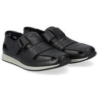 Półbuty męskie - Półbuty męskie z wycięciami Rieker 11951-00 BLACK 42 - miniaturka - grafika 1
