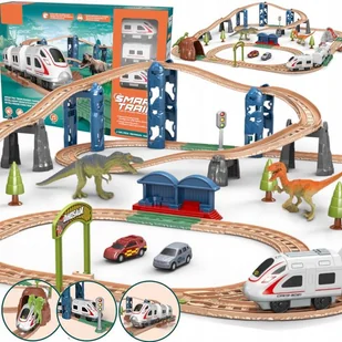 Kolejka elektryczna pociąg tory 2 wagony figurki dinozaury światło dźwięk - Samochody i pojazdy dla dzieci - miniaturka - grafika 1