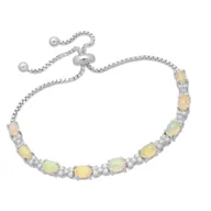 Bransoletki - Srebrna Bransoletka z Opalem Etiopskim i Cyrkoniami - miniaturka - grafika 1