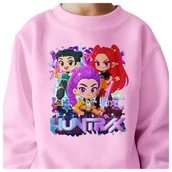 Bluzy dla dziewczynek - BLUZA DZIECIĘCA KPOP DEMON HUNTERS HUNTRIX 122-128 BAWEŁNIANA JAKOŚĆ - miniaturka - grafika 1
