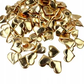 Dekoratorstwo - Serduszka materiałowe 3D złote rękodzieło ślub DIY 100 szt - miniaturka - grafika 1