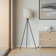 Lampy stojące - EGLO Lampa podłogowa Belgrave, wysokość 141,5 cm, czarny/biały, metal - miniaturka - grafika 1