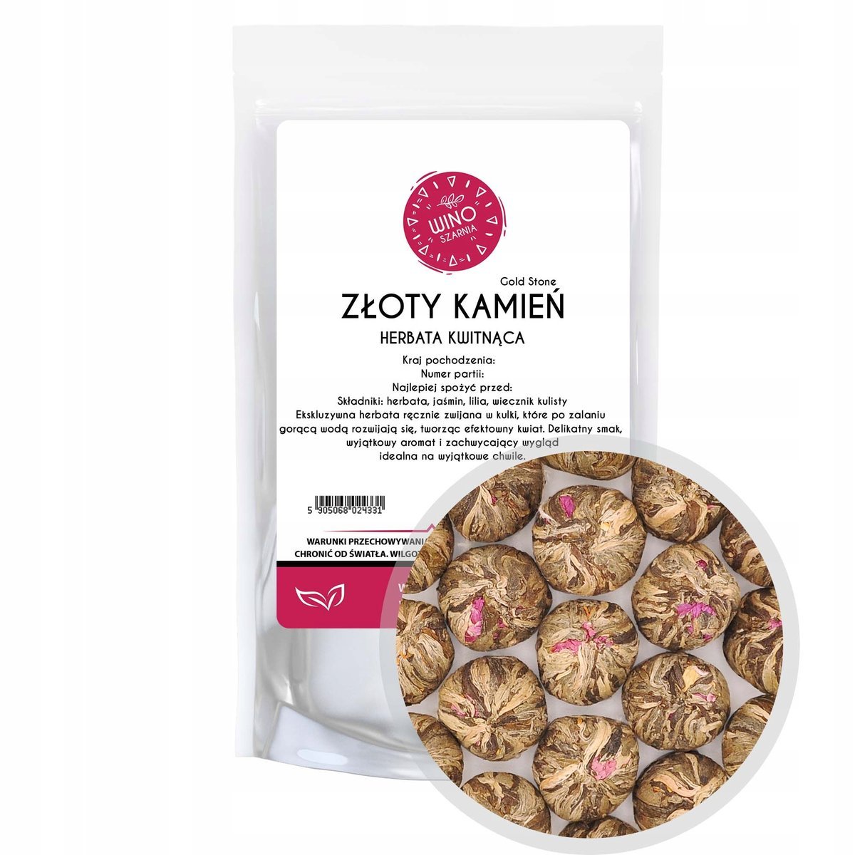 Herbata kwitnąca zielona Złoty Kamień - Gold Stone - 1 szt 30.00