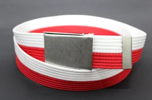 Pasek Parciany TRK (PL) Bawełniany PARCIAK 40 mm Z Klamrą Zatrzaskową Biało-Czerwony Szeroki TZA36 - Paski - miniaturka - grafika 5