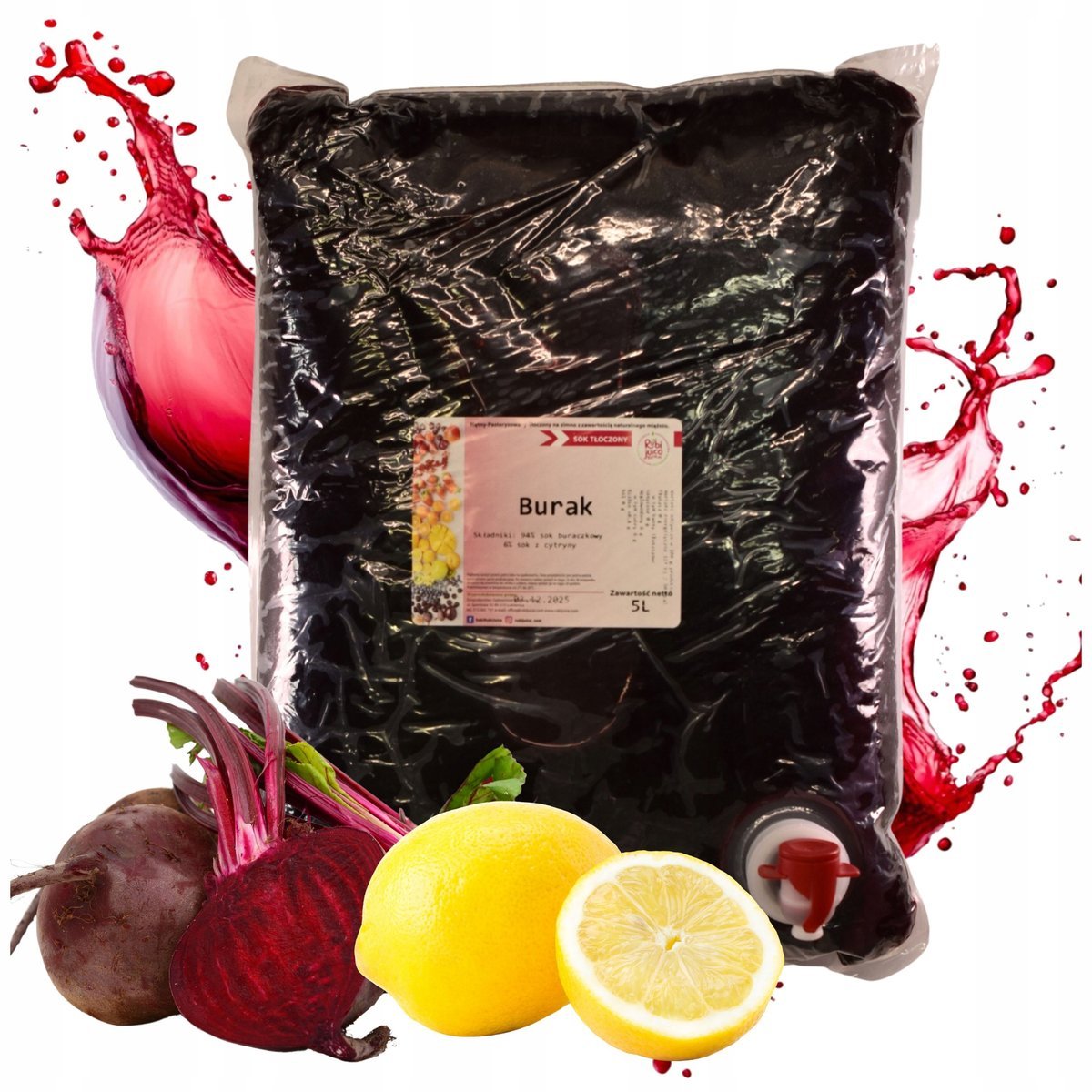 Sok z buraka z cytryną 3l 100% NFC tłoczony naturalny bez dodatku cukru