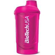 Shakery i bidony sportowe - BioTech Shaker Wave Pink 600ml Różowy - miniaturka - grafika 1