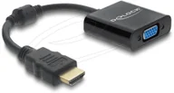 Złącza, przejściówki, adaptery - Adapter AV Delock Adapter HDMI wtyk do gniazda VGA czarny - miniaturka - grafika 1