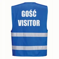 Odzież robocza - Kamizelka PORTWEST Niebieska rozmiar L-XL z nadrukiem GOŚĆ VISITOR - miniaturka - grafika 1