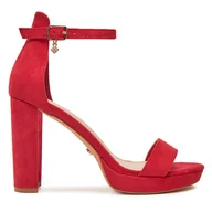 Sandały damskie - DeeZee SE008 Czerwony - miniaturka - grafika 1