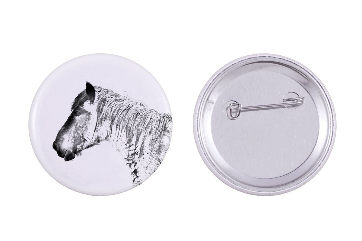 Koń belgijski - ozdoba koszuli, przypinka do torby, idealny prezent z możliwościa dodanie swojej grafiki marki Art-Dog