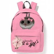 Torebki damskie - ZESTAW RÓŻOWY PLECAK SZKOLNY + BRELOK CHOMICZEK VIRAL JUST A GIRL - miniaturka - grafika 1